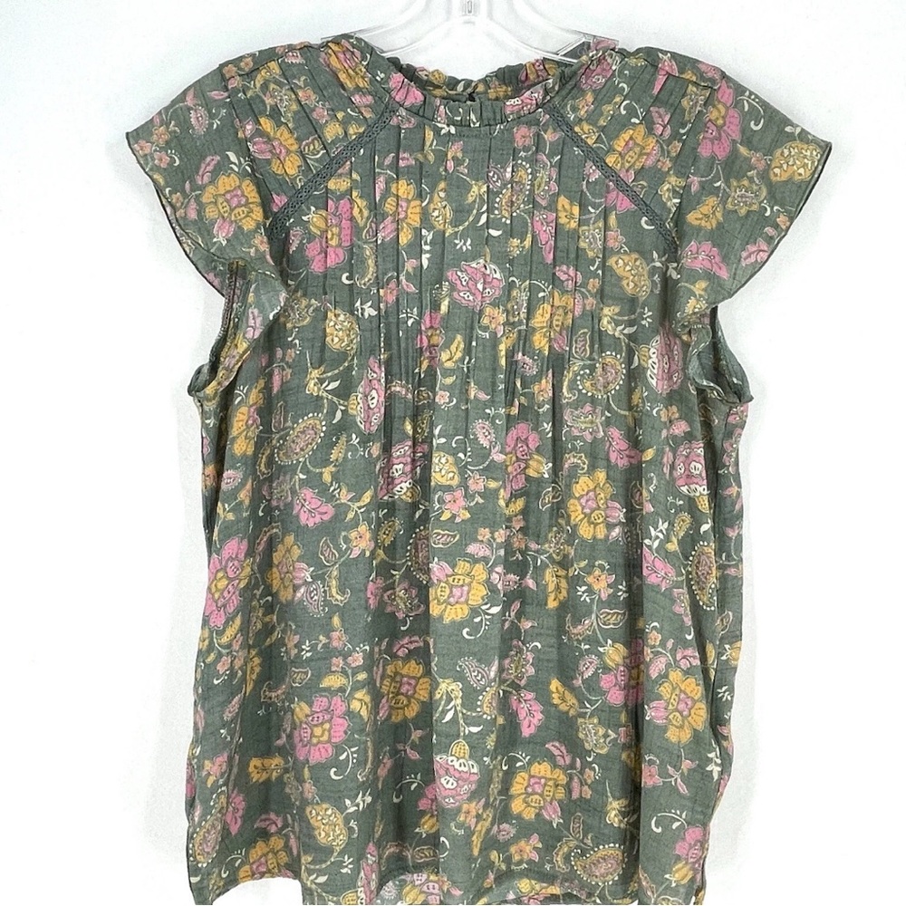 Nanette Lepore Green Floral‎ Blouse